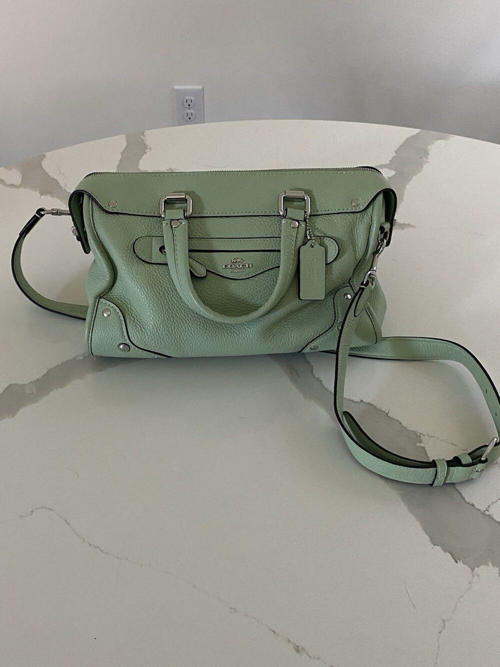 Coach Millie Satchel In Pale Pistachio